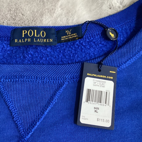 NWT Polo Ralph Lauren Sapphire crop sweatshirt size XL - Picture 2 of 10